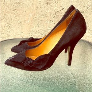 Isabel Marant “Poppy” Black Suede Bow Heels